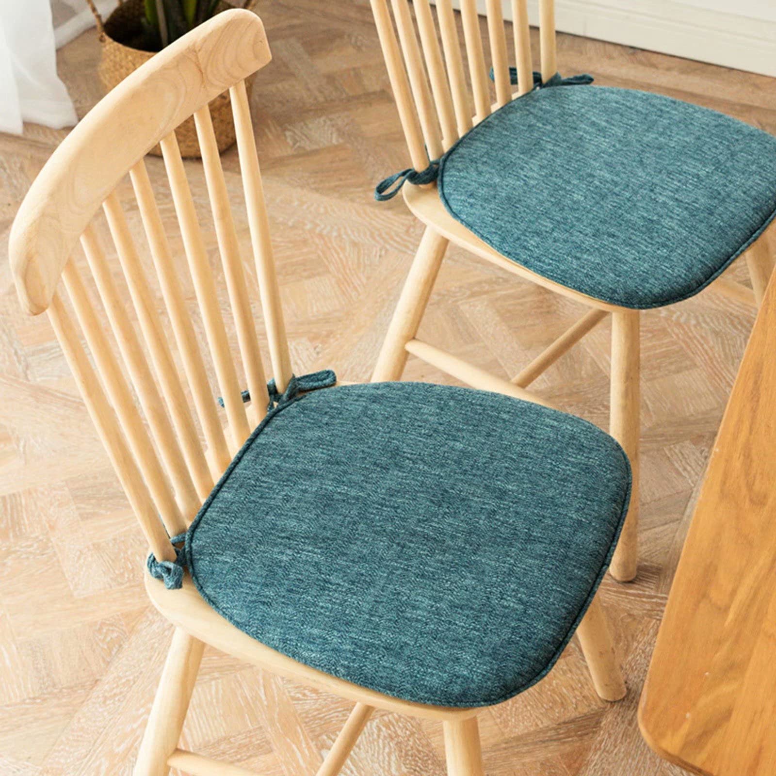 EGOSUN 6 Pack Non-Slip U-Shaped Dining Chair Cushions with Ties - Comfortable Kitchen Seat Pads for Home & Restaurant Use - Blue Home Decor Accessories (Perfect for Dining Rooms, Kitchens, and Office Chairs)