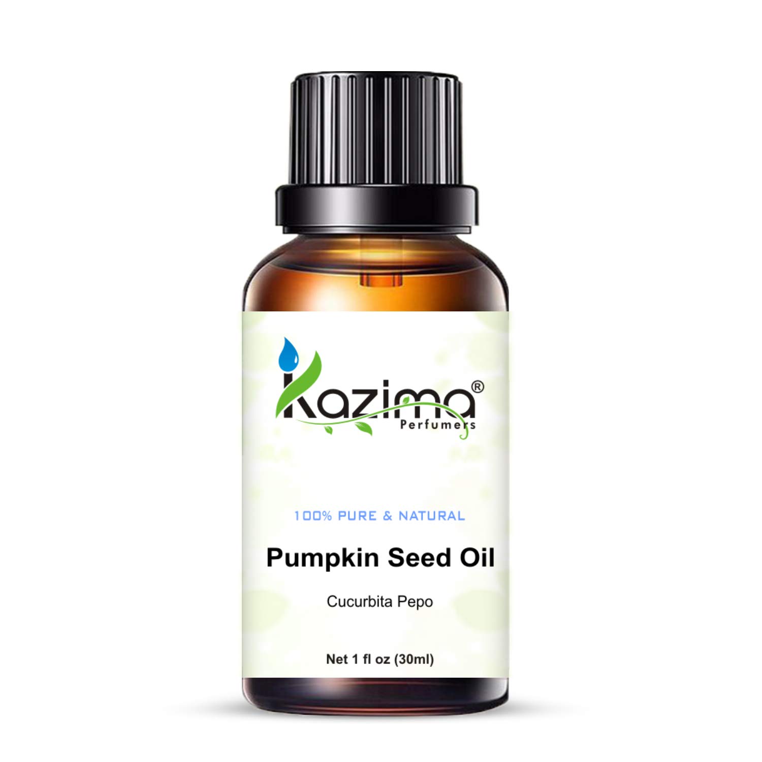 KAZIMA 100% Pure Cold Pressed Pumpkin Seed Oil - Undiluted Natural Carrier Oil for Skin & Hair Care (30ml) | Hydrates Dry Skin, Strengthens Hair, Perfect for Massage & Aromatherapy