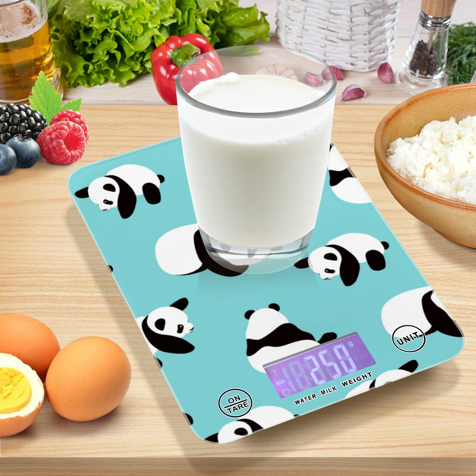 Waterproof Digital Kitchen Scale with Cute Cartoon Panda Design - Precise Food Scale in Ounces & Grams for Weight Loss, Baking, Cooking | Perfect for Home Kitchen, Meal Prep, and Portion Control