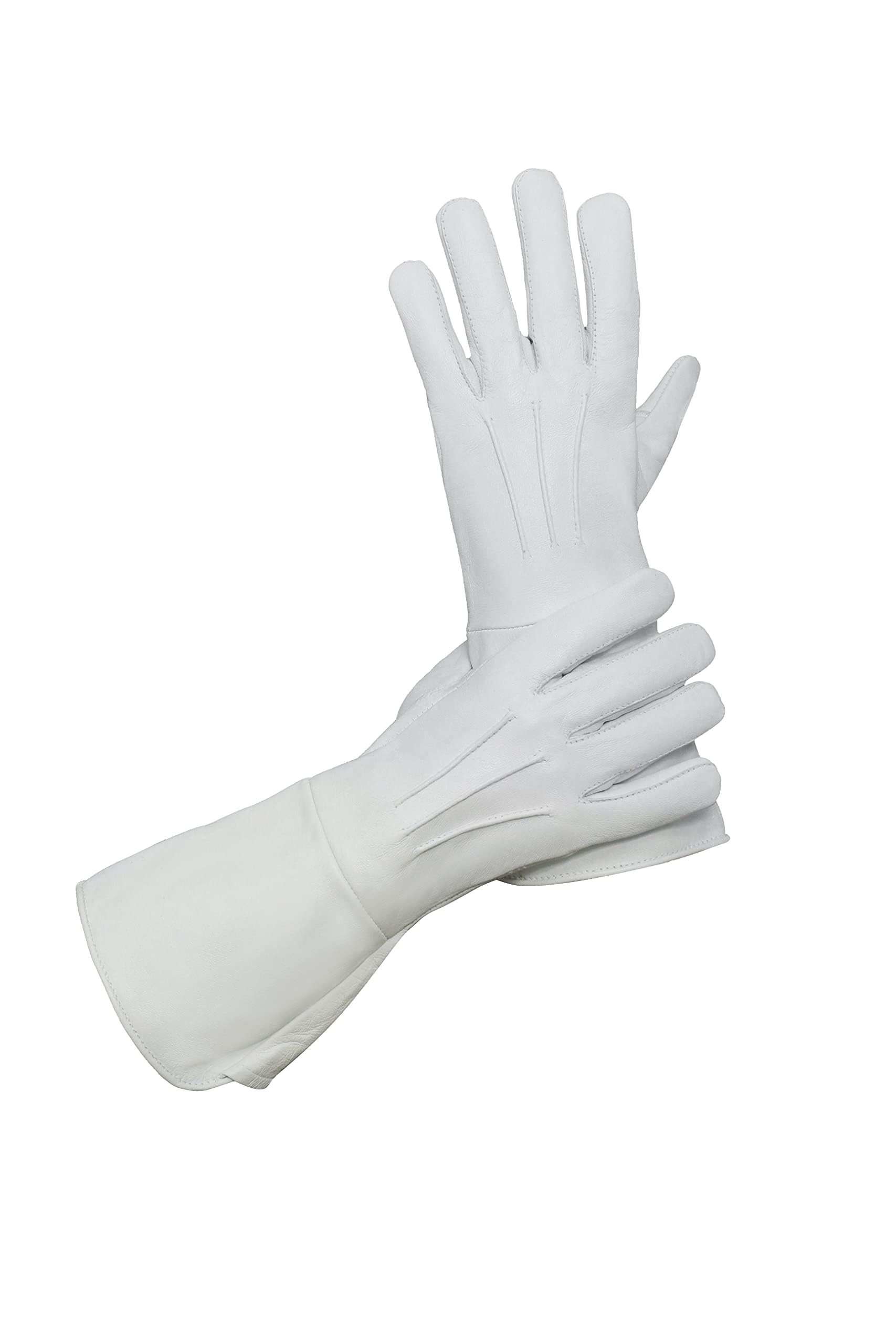 Glamtron Medieval Renaissance Gloves - Pure Lambskin Leather Cosplay Gauntlet Gloves with Long Arm Cuffs for LARP, Renaissance Fairs & Historical Reenactments