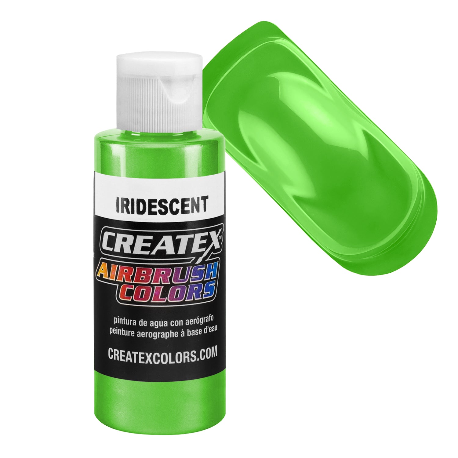 Vibrant Green Iridescent Airbrush Paint - 2 oz Bottle for Model Kits, Automotive Art & DIY Crafts - High-Quality Metallic Finish for Professional Artists & Hobbyists