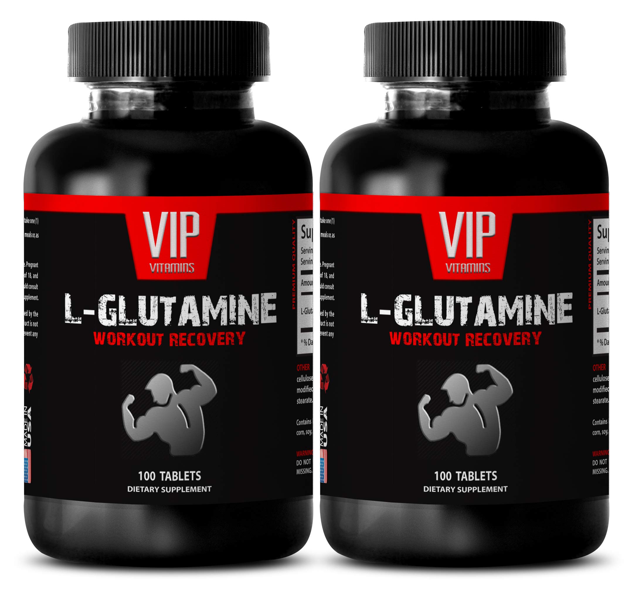 Pure L-Glutamine Capsules - Workout Recovery & Immune Support (200 Tablets) for Athletes