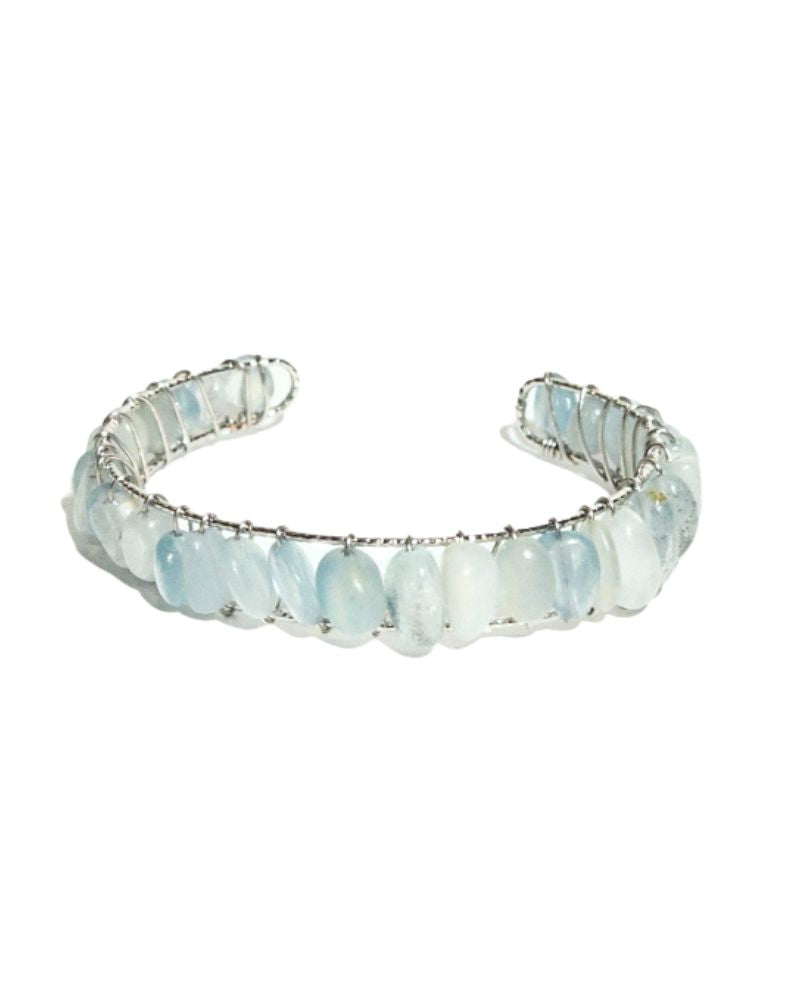 Elegant Aquamarine Bangle Bracelet for Women – Genuine Gemstone Jewelry Gift for Birthday, Anniversary & Special Occasions | Perfect for Weddings, Parties & Everyday Wear
