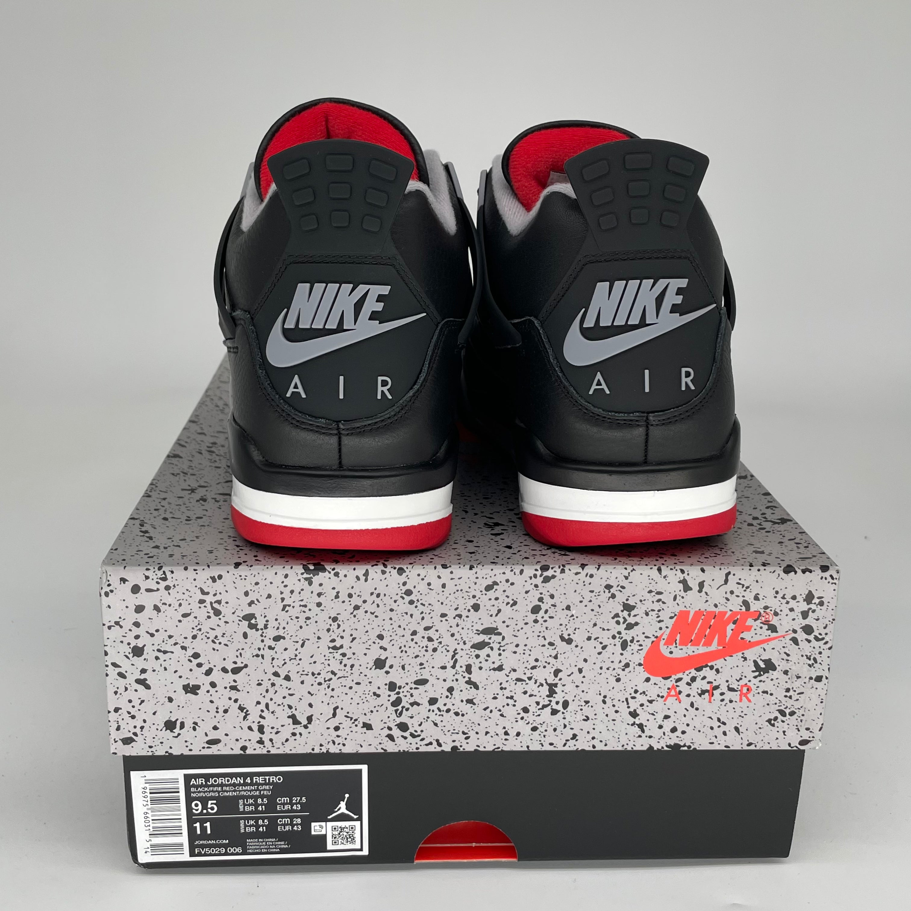 AIR JORDAN 4 BRED REIMAGINED Men's Basketball Shoes Size 9.5 FV5029-006 - Retro Sneakers for Streetwear & Casual Outfits