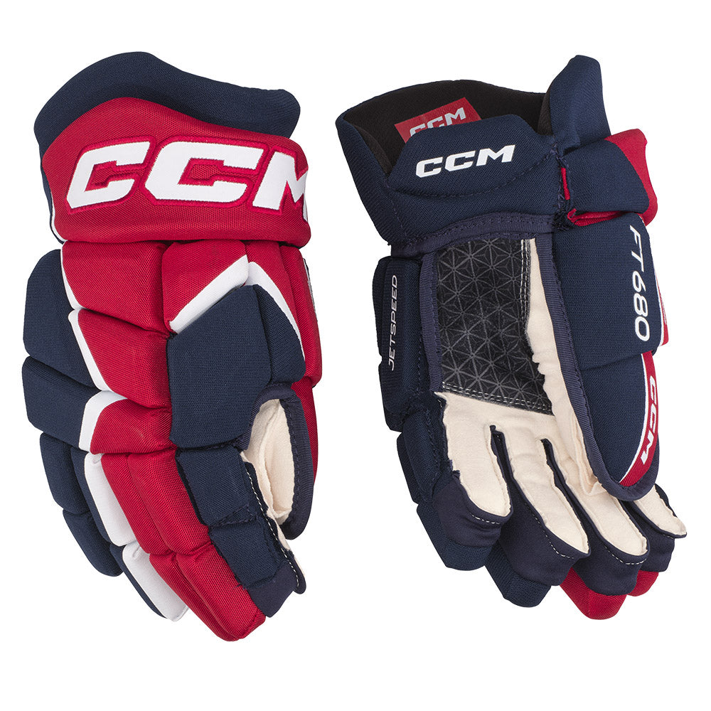 CCM Jetspeed FT680 Junior Ice Hockey Gloves - Youth Protective Gear for Ice Skating & Hockey Practice - Perfect for Games, Training & Winter Sports