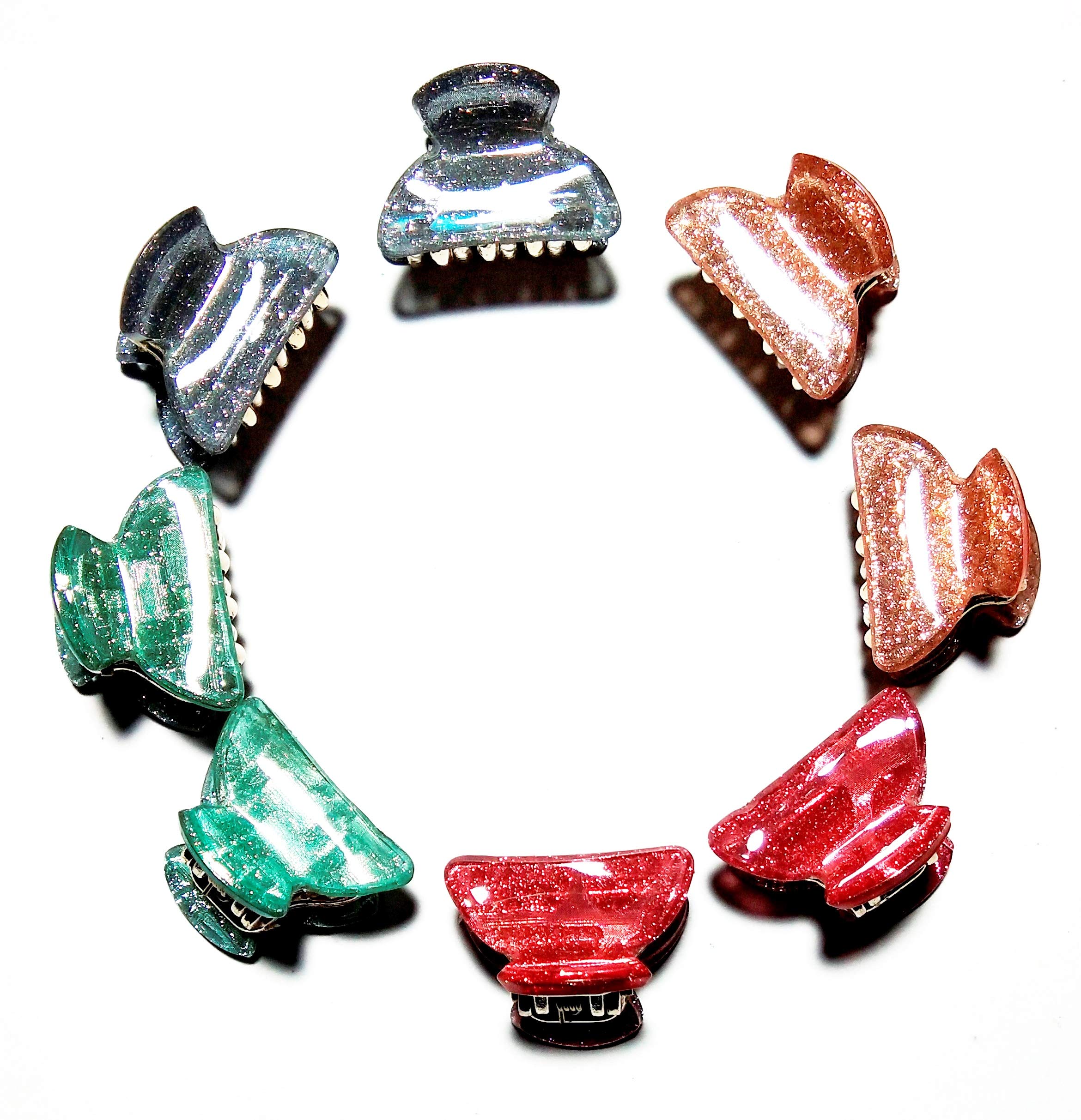 Drishti Kids Plastic Hair Claw Clips for Girls - 6 Pack Small Multicolor Hair Clips for Toddlers & Children - Perfect for School, Parties & Everyday Hairstyles