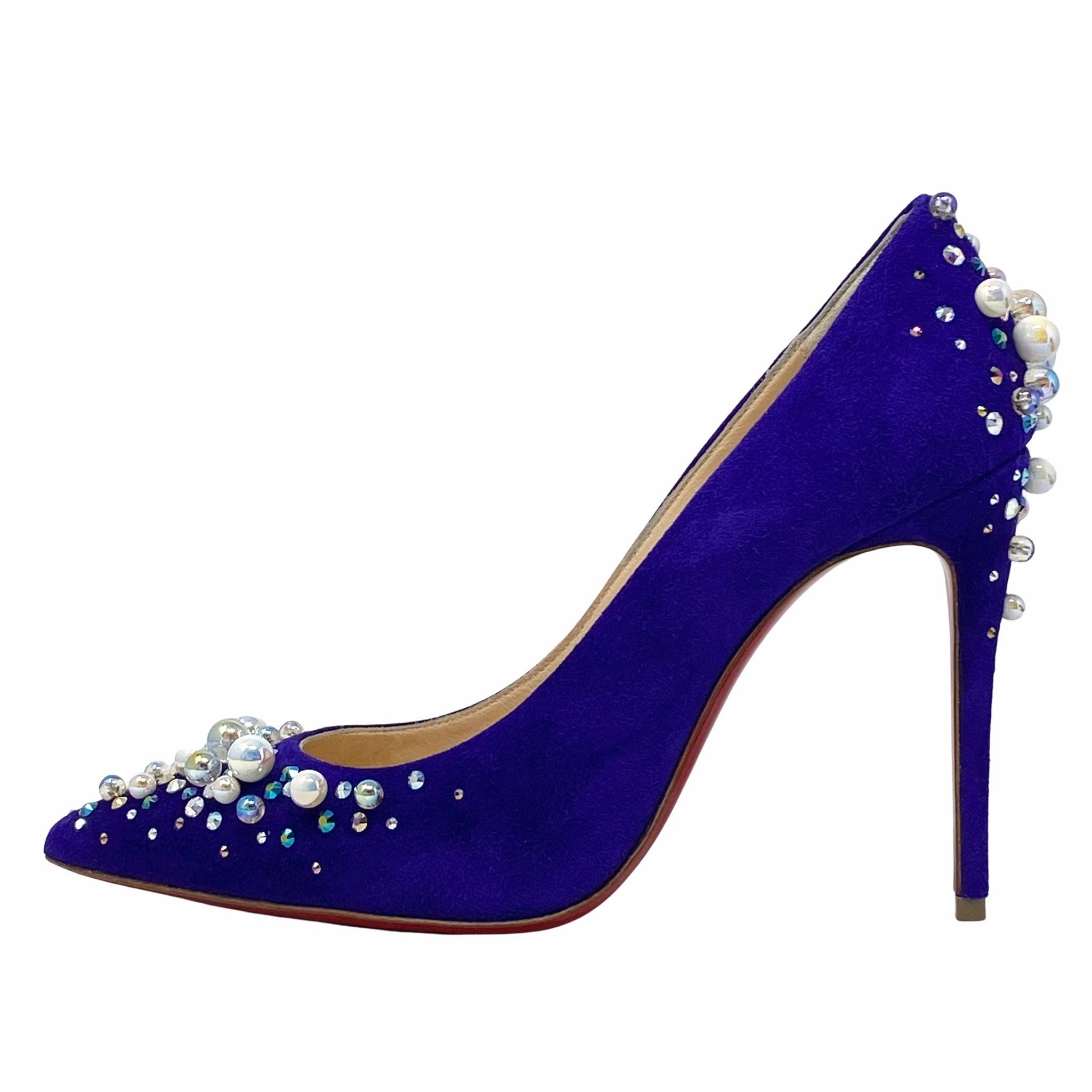 Christian Louboutin Purple Pop Suede Candidate Pumps Size 35 - Luxury Women's High Heels for Party, Wedding & Evening Events
