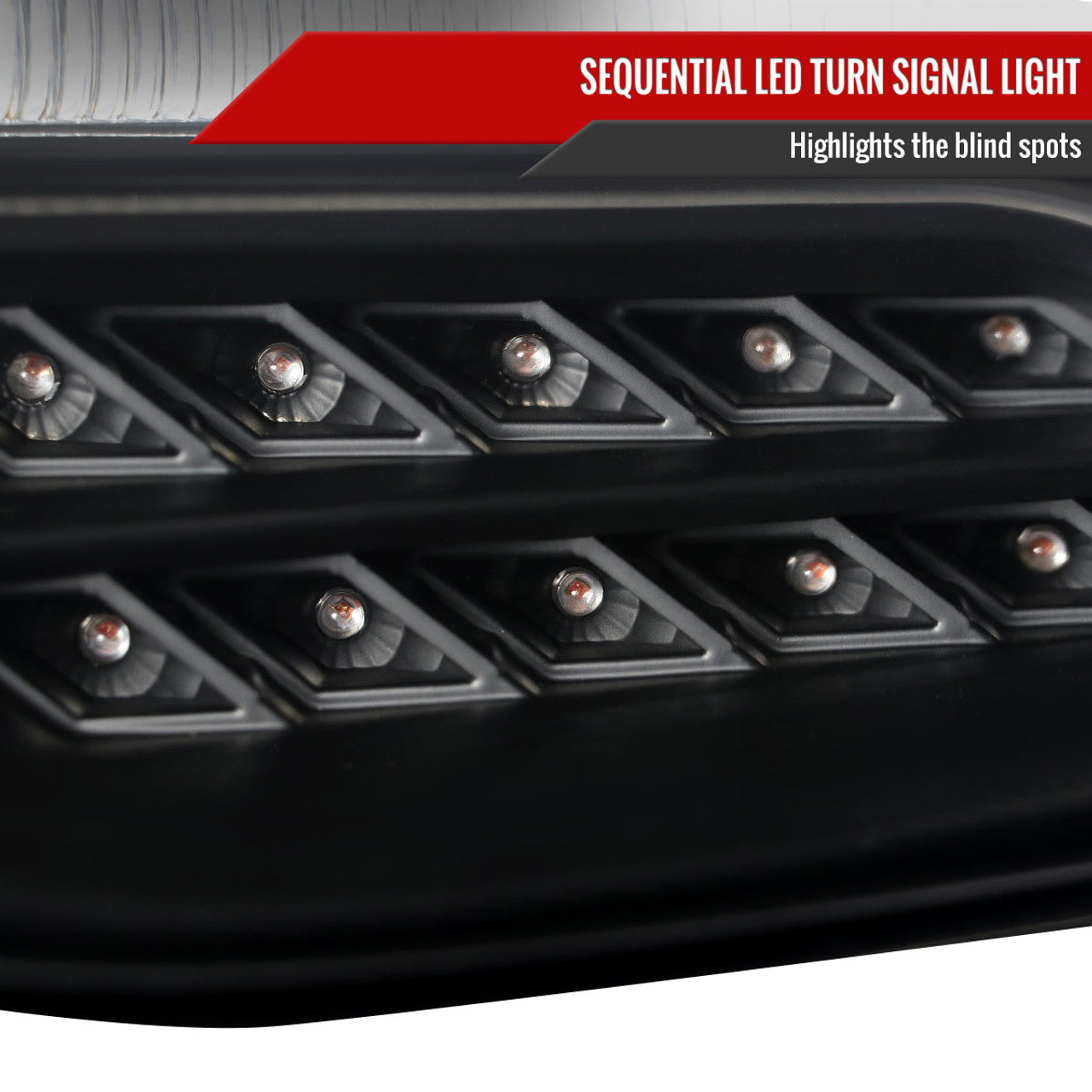 2012-2014 Ford Focus Projector Headlights with LED Light Strip & Sequential Turn Signals - Matte Black Housing & Clear Lens - Upgrade for Night Driving & Custom Car Styling