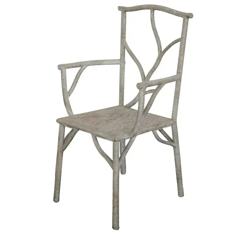 Faux Bois Arm Chair - Stylish Wood-Like Upholstered Accent Chair for Living Room, Bedroom, or Office - Perfect for Home Decor and Relaxation