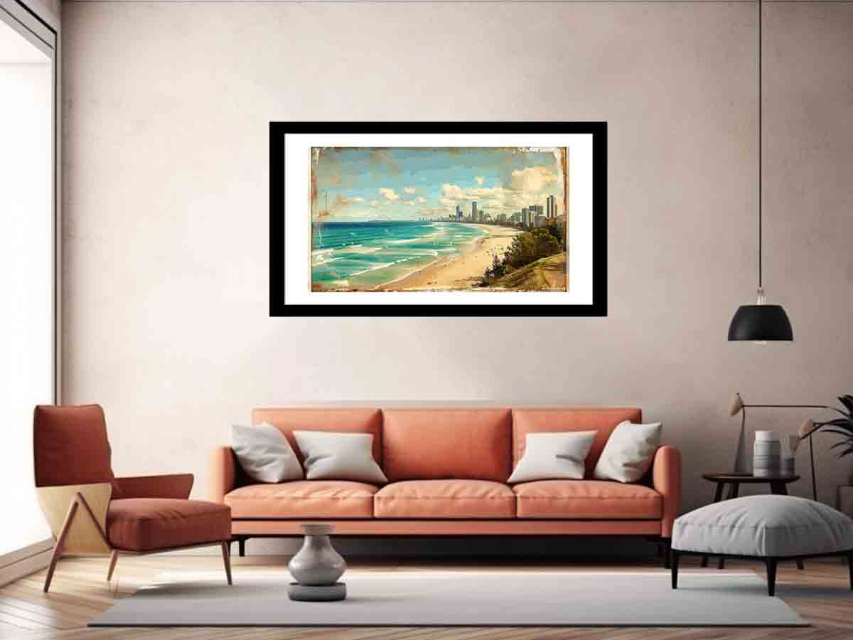 Beach Framed Print - Coastal Wall Art Decor for Living Room, Bedroom & Office - Perfect Beach House Decor & Ocean Themed Gift Idea