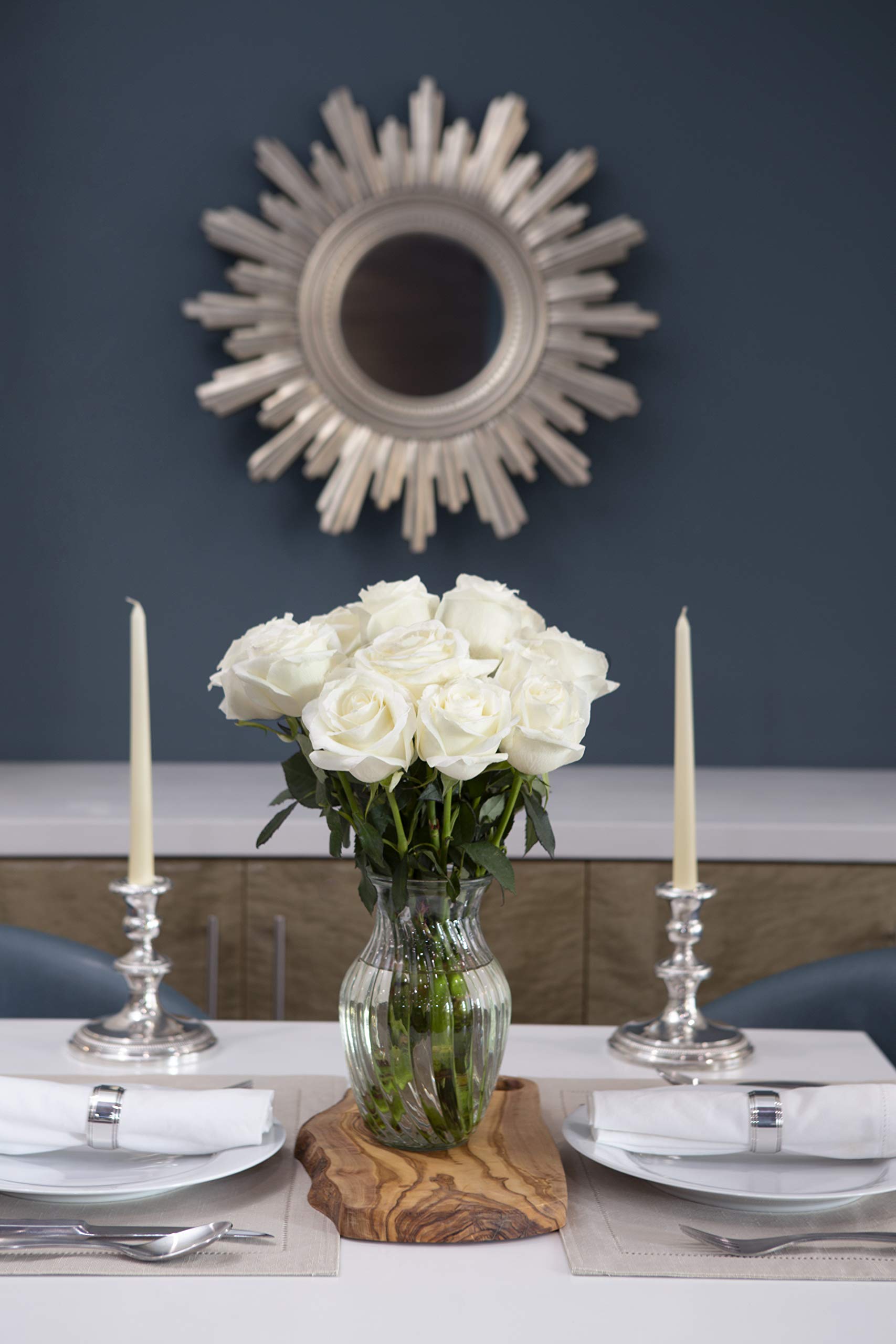 Fresh White Roses Bouquet of 12 Stems - Same Day Delivery for Birthday, Anniversary, Valentine's Day, Mother's Day - Perfect Gift for Sympathy, Get Well, Thank You - Elegant Home Decor & Wedding Centerpiece