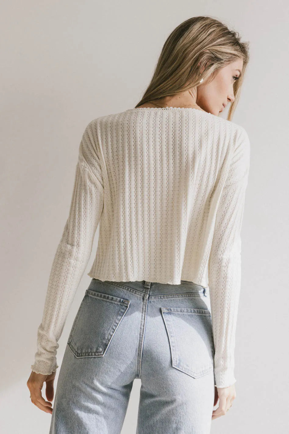 Marin Knit Top Women's Ivory Blouse - Soft Breathable Casual Shirt for Everyday Wear | Perfect for Office, Date Night & Weekend Outfits