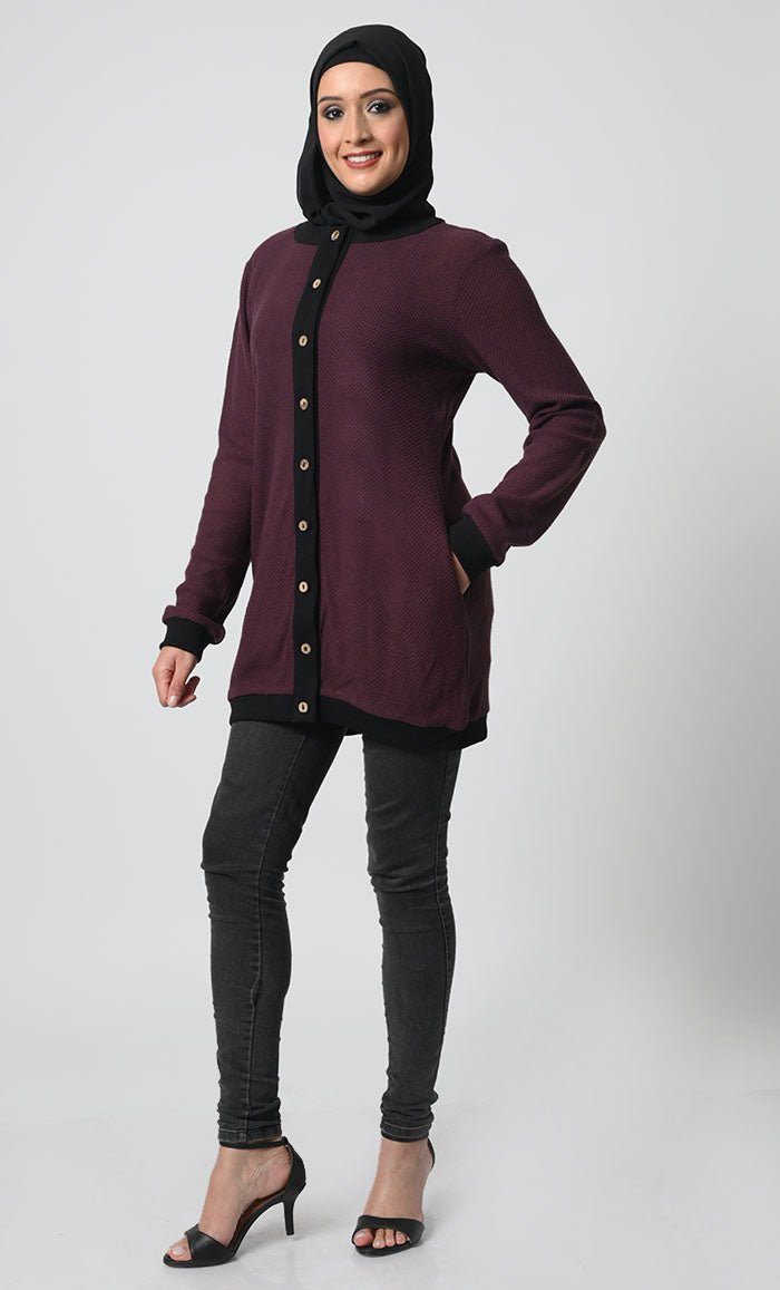 Front Open Knitted Wool Winter Cardigan for Women - Cozy & Stylish Winter Wear for Casual Outings and Layering