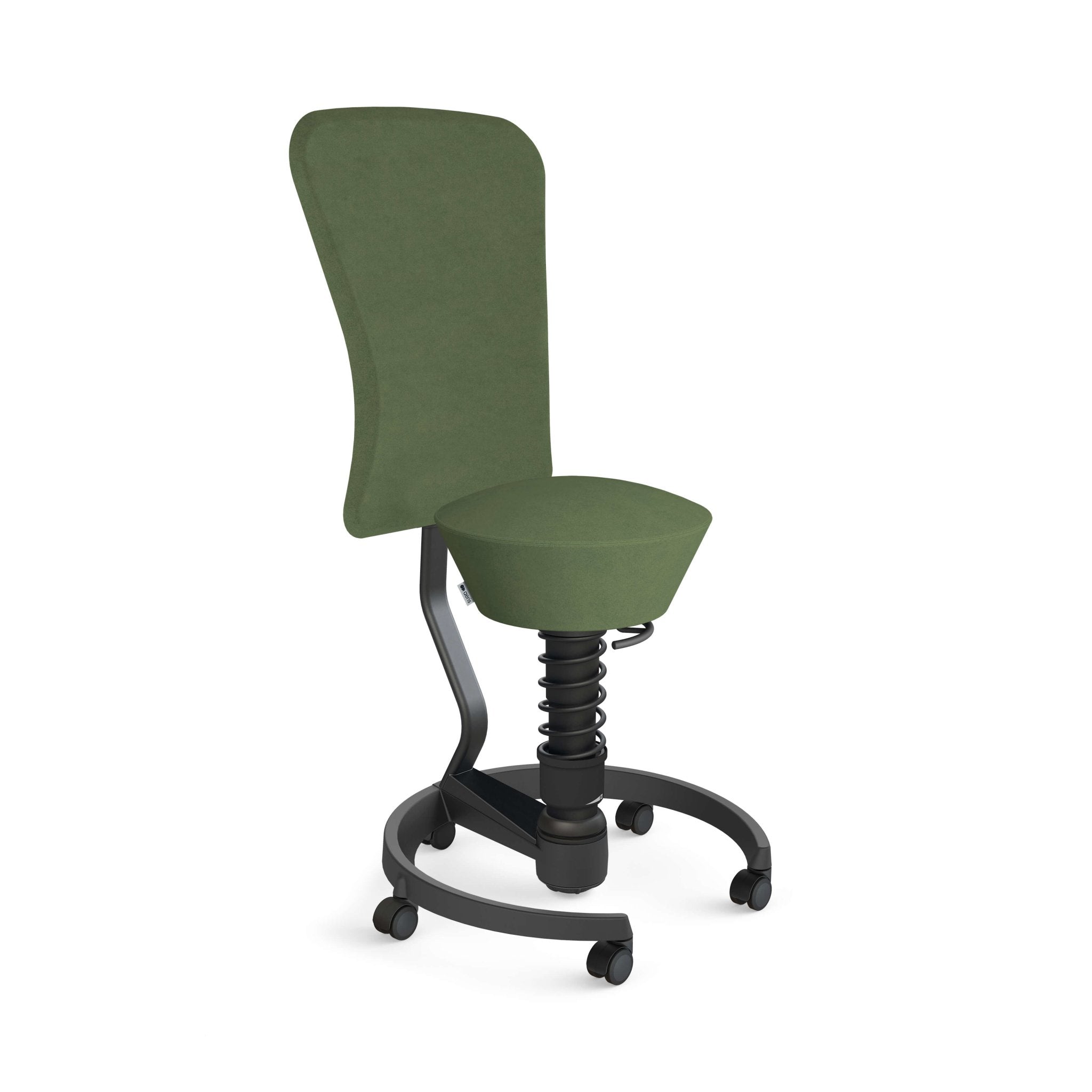 Aeris Swopper Active Sitting Chair with Adjustable Backrest and Casters - Ergonomic Office Stool for Home & Work - Black - Improve Posture While Working or Gaming