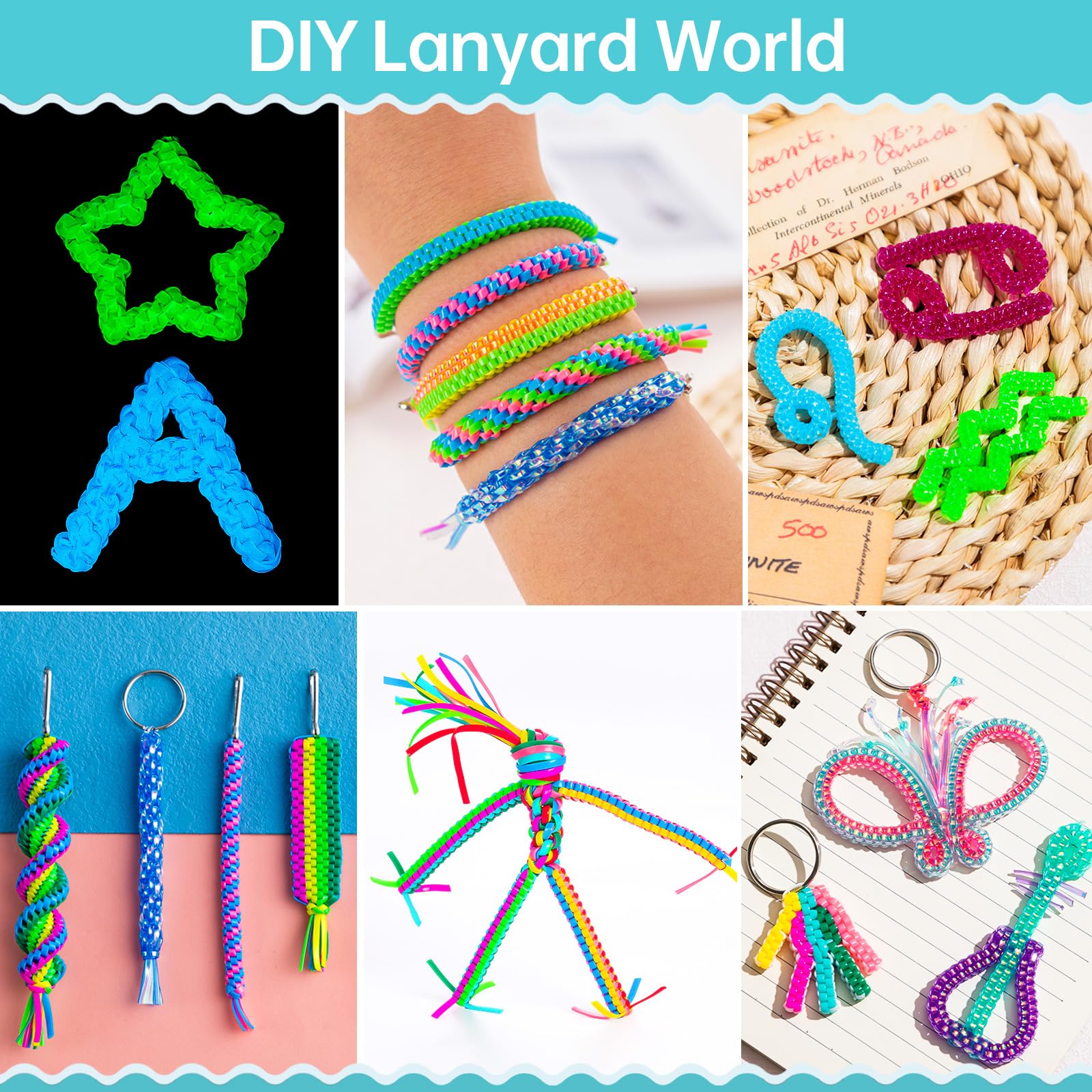 Boondoggle String Kit - 20 Rolls Gimp Lanyard Cord (1200ft) for Keychain & Bracelet Crafts