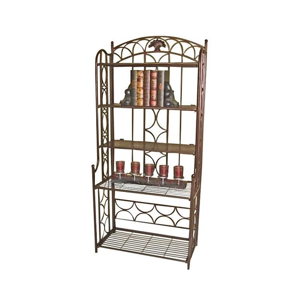 5-Tier Iron Bakers Rack for Kitchen - Indoor/Outdoor Storage Shelf for Baking Supplies, Spices & Cookware - Perfect for Home, Restaurant & Patio Organization