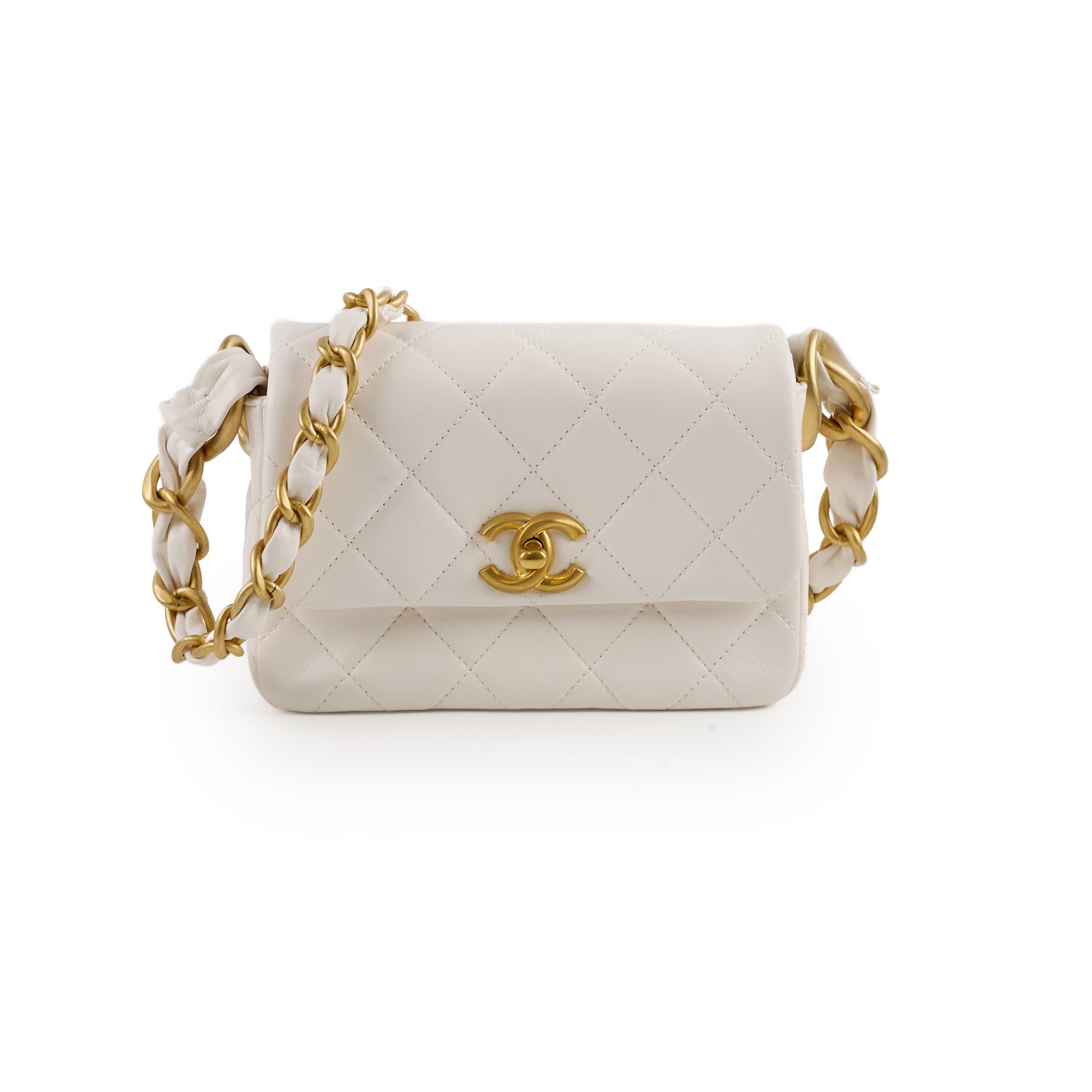 Chanel Seasonal Shoulder Bag White Microchip - Luxury Designer Handbag for Women, Perfect for Parties, Dating & Special Occasions