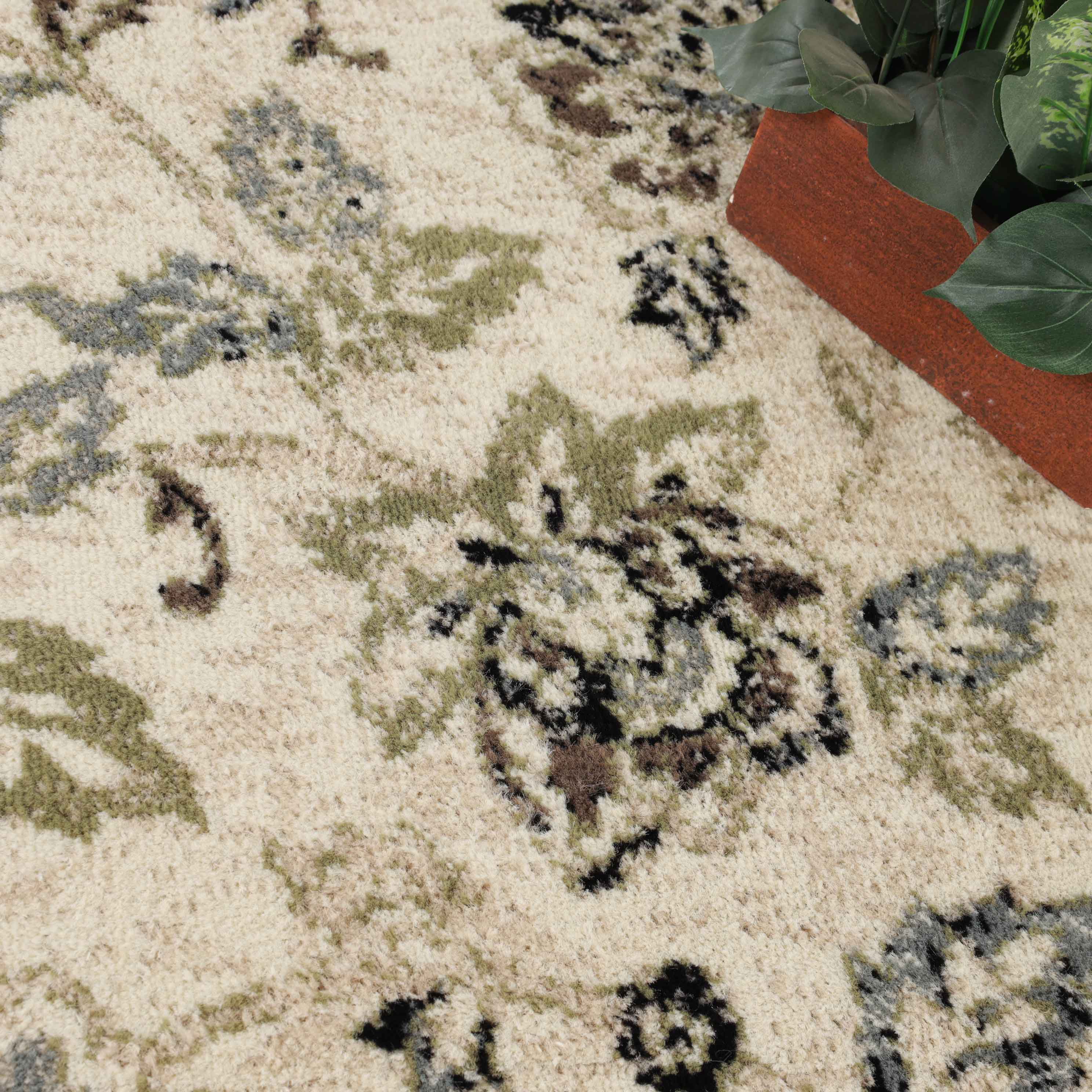 Jacobean Floral Modern Farmhouse Indoor Area Rugs & Runner Rugs - Soft Non-Slip Living Room Bedroom Decor for Cozy Home