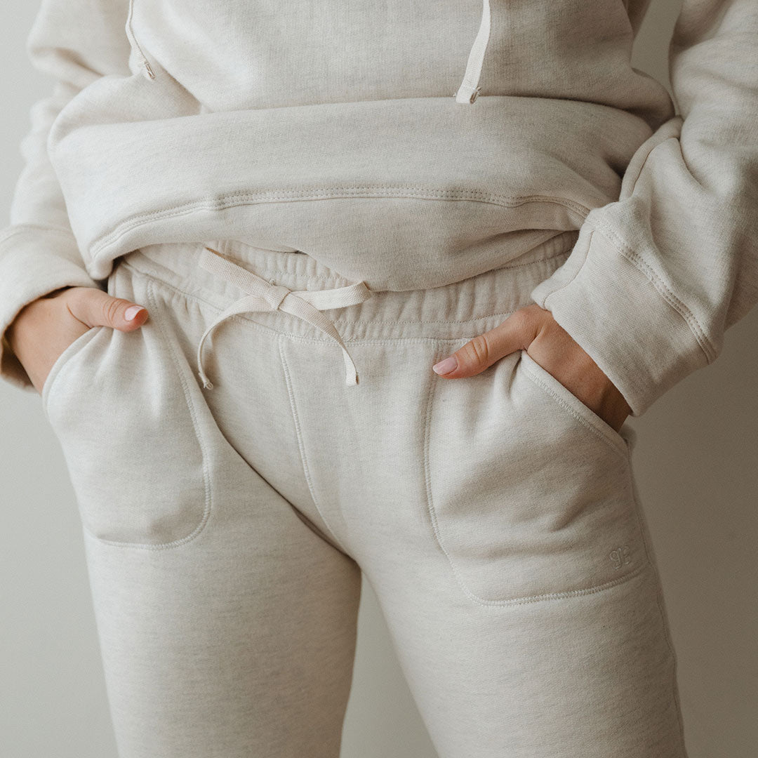 Comfortable At Ease Joggers for Women & Men - Soft Birch Color Casual Lounge Pants - Perfect for Yoga, Running, and Relaxing at Home