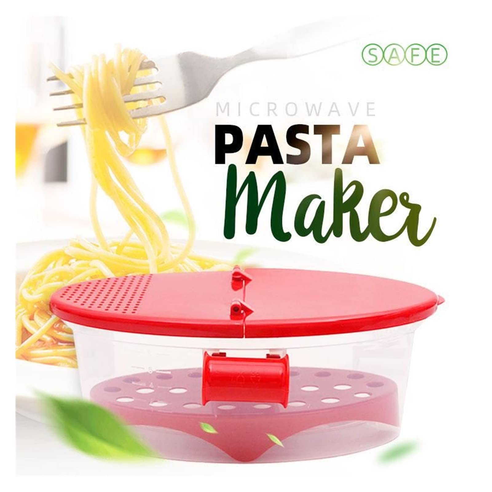 Microwave Pasta Maker & Cooker - Heat-Resistant PP Steamer Boat with Strainer - Burgundy Color - Perfect for Quick Pasta, Vegetables & Meal Prep in Microwave