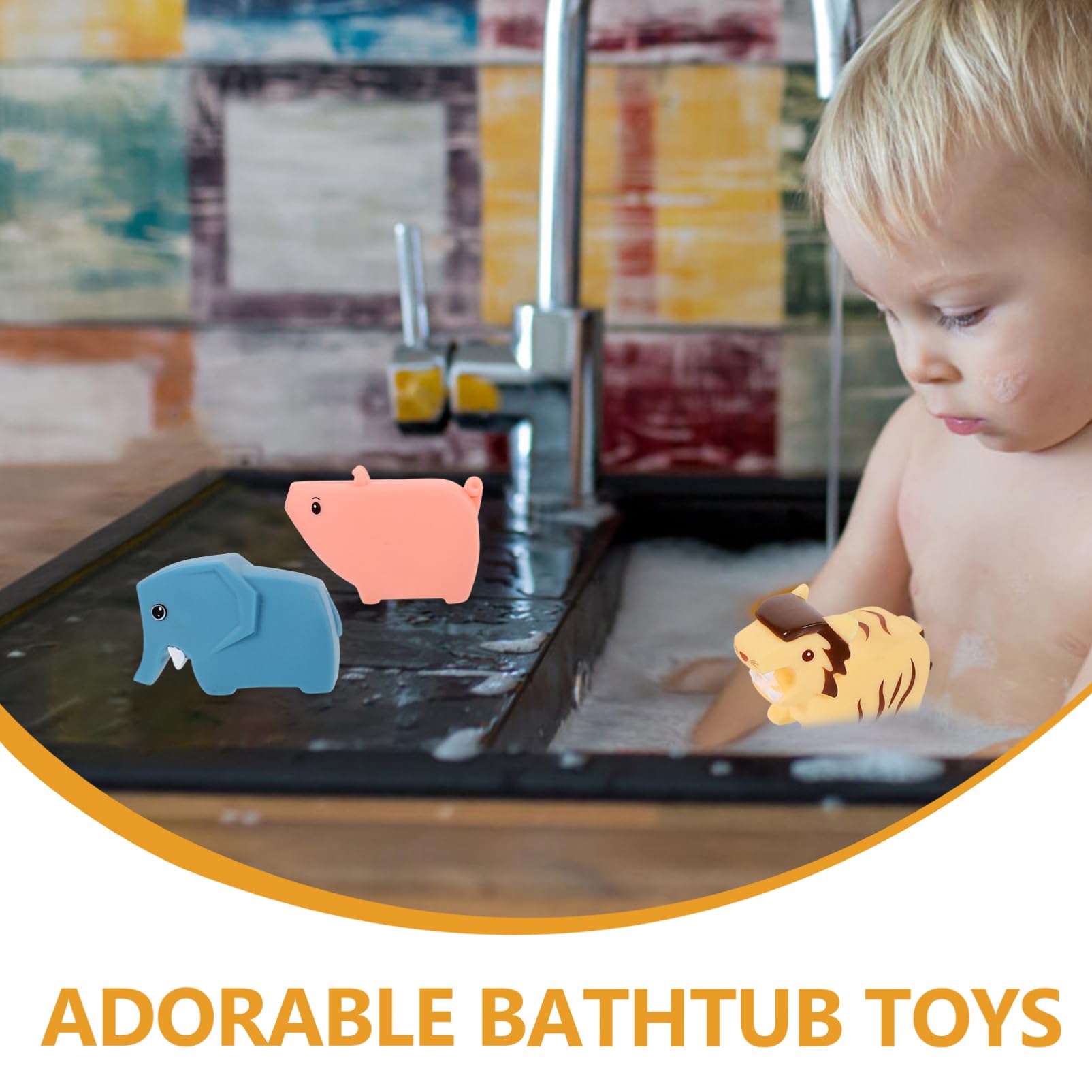 Vaguelly 3-Piece Bath Toys Set - Squirt Water Fun Bathtub & Pool Toys for Kids, Rubber Ducky Shower Playtime - Perfect for Toddler Bath Time, Swimming Pool Parties & Outdoor Water Play