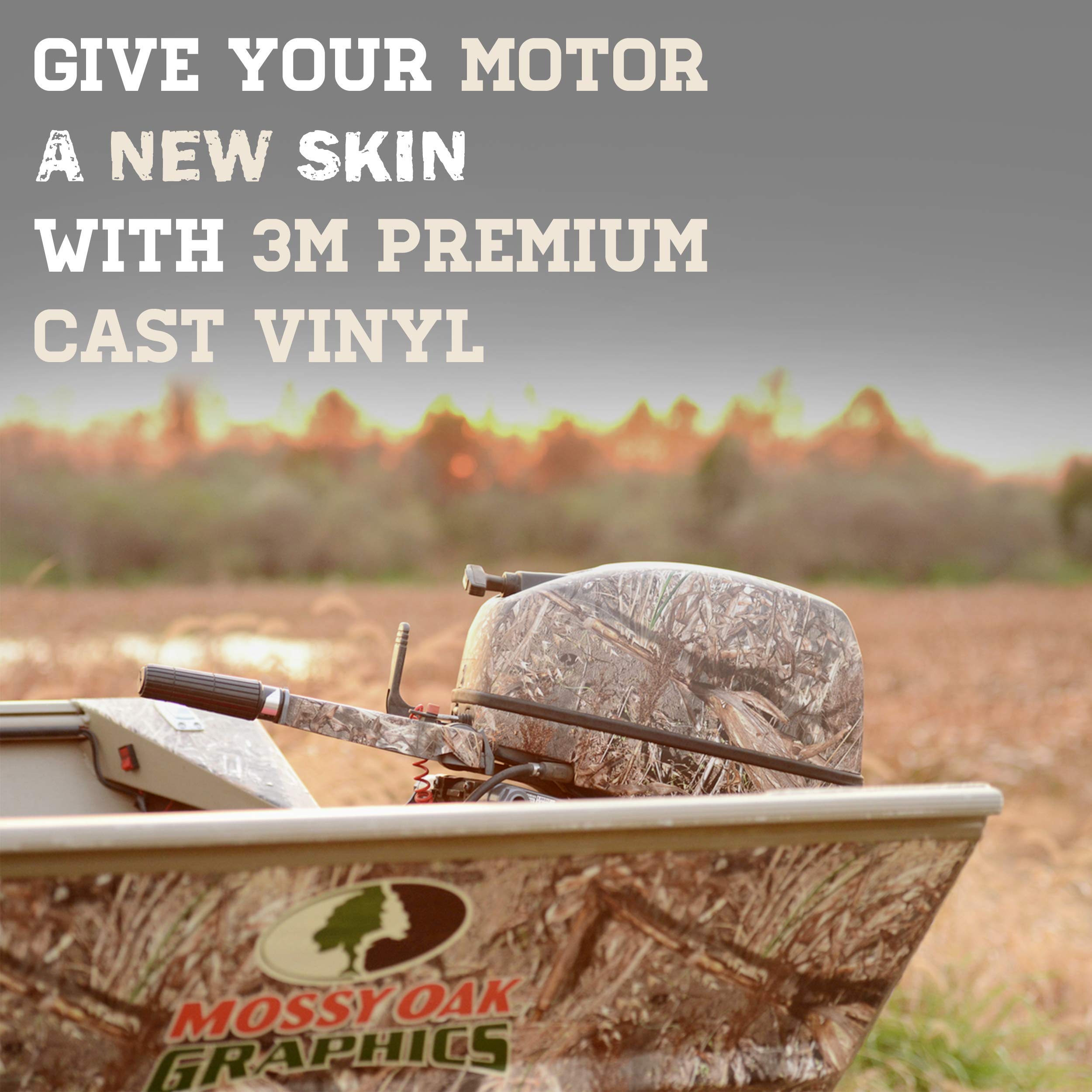 Mossy Oak Camouflage Boat Motor Wrap Kit - Easy to Install Vinyl Decal for Outboard Motors Up to 150HP - Matte Finish Treestand Camo Design - Perfect for Hunting, Fishing & Outdoor Adventures