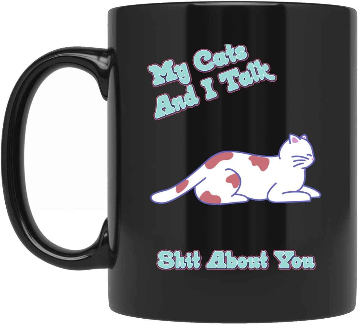 Personalized Cat Lovers Coffee Mug - Funny 'My Cat & I Talk Shit About You' Gift for Men & Women - Perfect Birthday & Christmas Present for Cat Owners - Great for Office Use, Home Decor & Gift Giving
