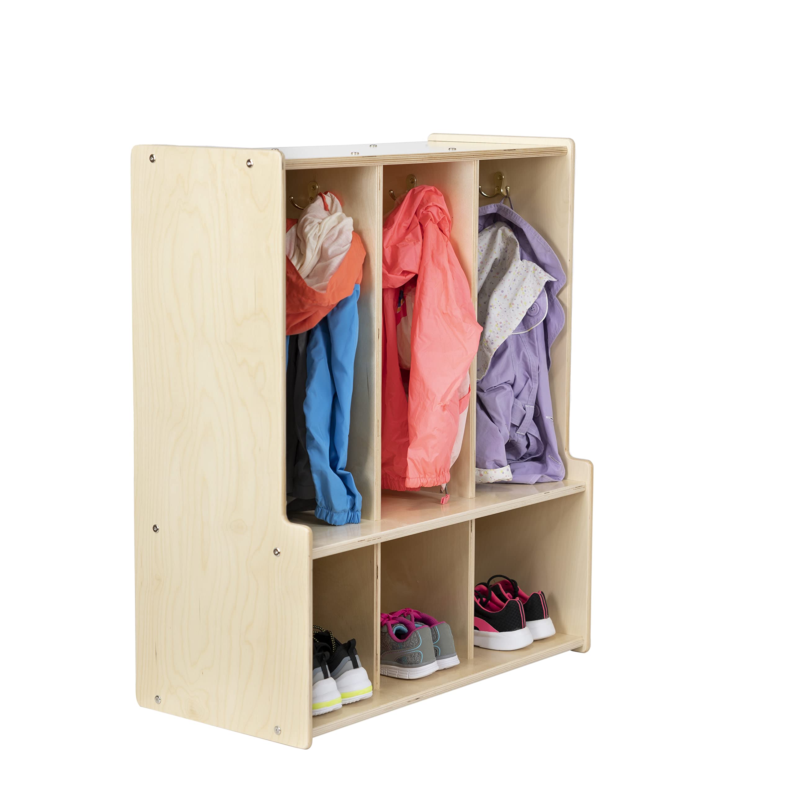 3-Section Coat Locker with Bench & Cubby Storage - Kids Backpack Organizer & Coat Cubbies for Toddlers - Perfect for Home Entryway, School Classroom & Daycare Organization