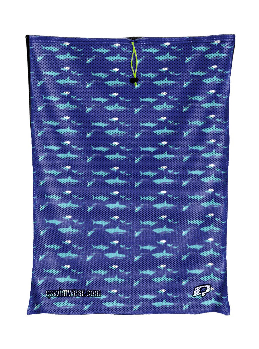 Shark Blue Mesh Bag - Durable & Lightweight for Beach, Pool & Travel - Perfect for Swimwear, Toys & Essentials