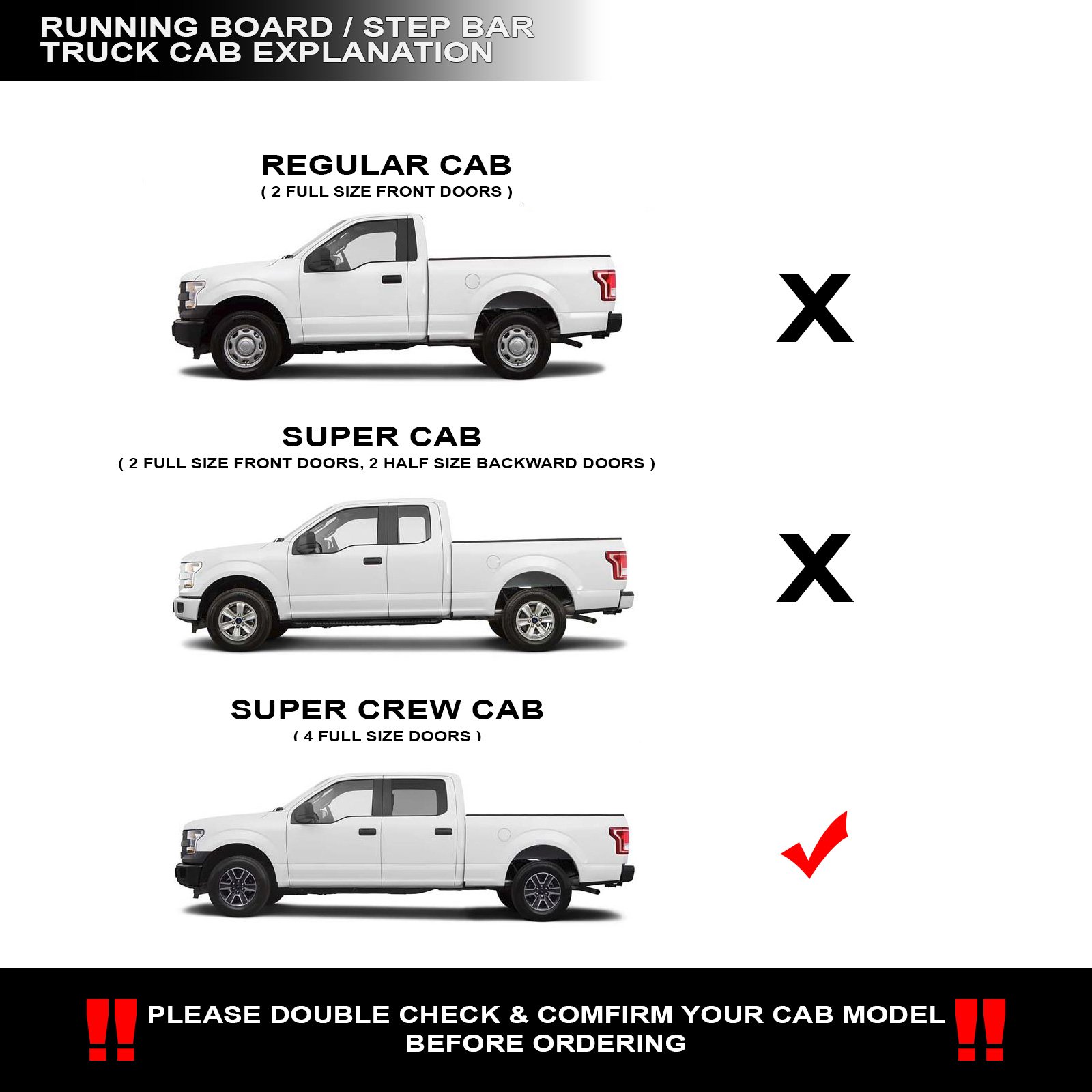 2015-2022 Ford F150 SuperCrew & 2017-2022 F250 F350 F450 F550 Super Duty Crew Cab 5
