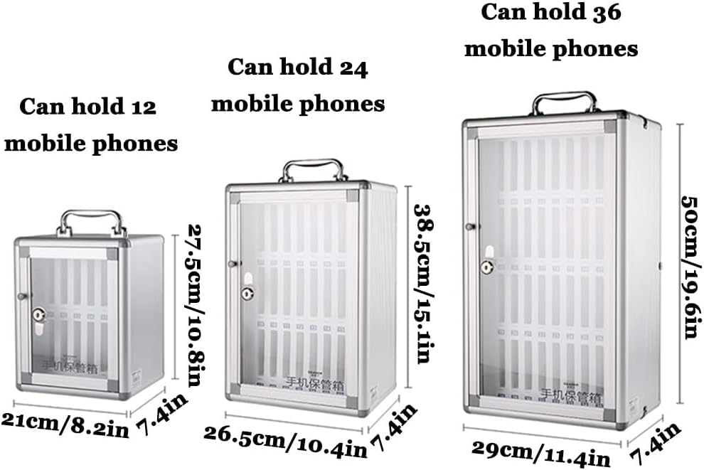 Lockable Alloy Clear Phone Storage Cabinet for Office & Classroom - Holds 12 Cell Phones | Secure Mobile Device Organizer for Teachers, Retail Stores & Workplaces