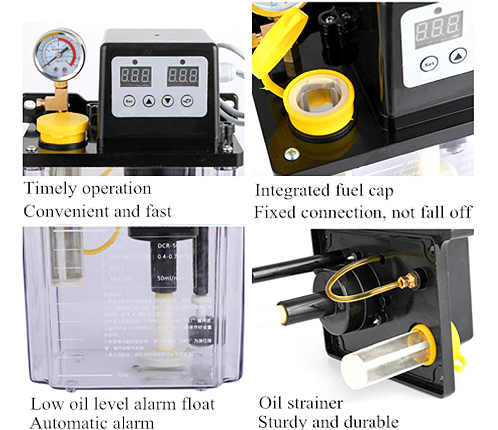 MXBAOHENG Automatic Lubricating Oil Pump - 220V Electromagnetic Lubrication System with Digital Display & Pressure Gauge (1L Capacity) - Perfect for CNC Machine Tools, Industrial Equipment & Automotive Maintenance