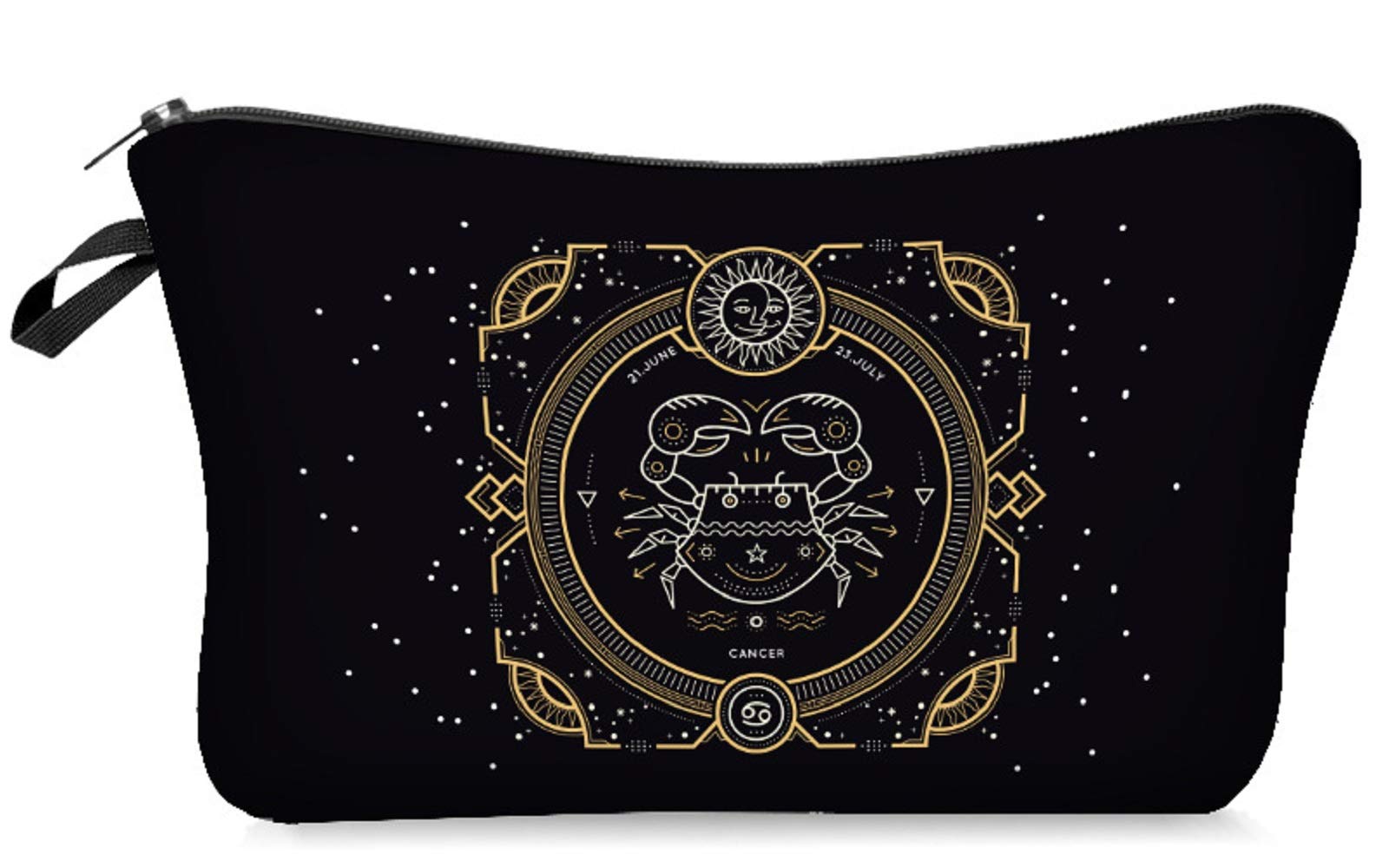 12 Constellations Makeup Bag for Women - Waterproof Travel Cosmetic Organizer (Cancer) for Daily Use & Trips