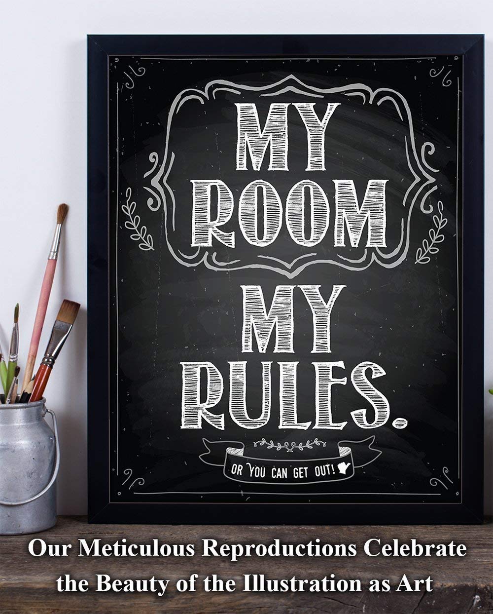 My Room My Rules - 11x14 Unframed Cool Art Print Poster for Teens - Trendy Wall Decor for Teen Bedroom & College Dorm Aesthetic - Perfect Gift for Birthday, Graduation & Room Makeover