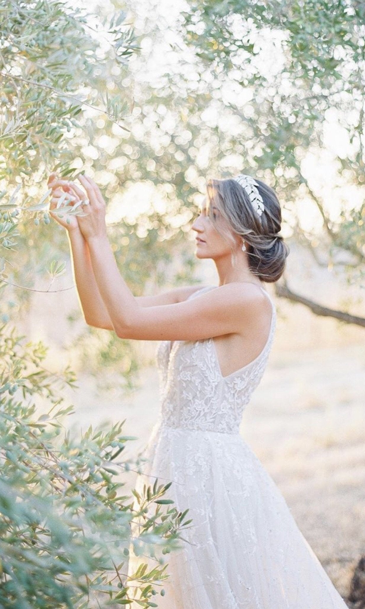 LAUREL Gilded Leaves Headpiece Tiara - Elegant Gold Leaf Crown for Weddings, Bridal Accessories, and Special Occasions
