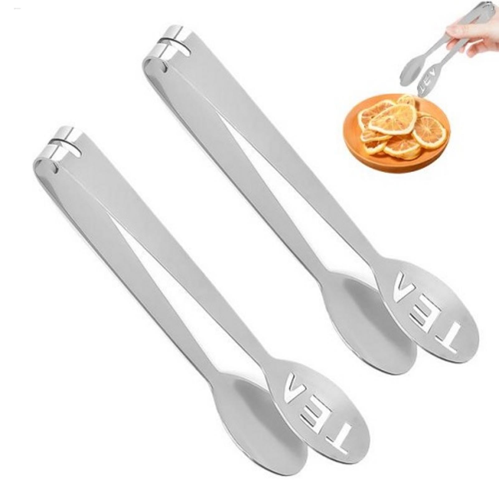 2 Pack Stainless Steel Tea Bag Squeezer Tongs - Durable Tea Bag Holder & Strainer Tool for Perfect Brewing - Ideal for Loose Leaf Tea, Herbal Infusions, Sugar Cubes & Lemon Slices - Great for Home, Office or Tea Shop Use