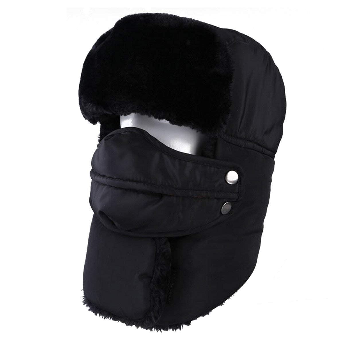 HIVER Tropper Hat Balaclavas - Thick Fleece Full Face Cover for Winter, Skiing & Outdoor Activities - Windproof Dust Mask with Ear Flaps for Cold Weather Protection - Perfect for Skiing, Snowboarding, Hiking and Winter Sports
