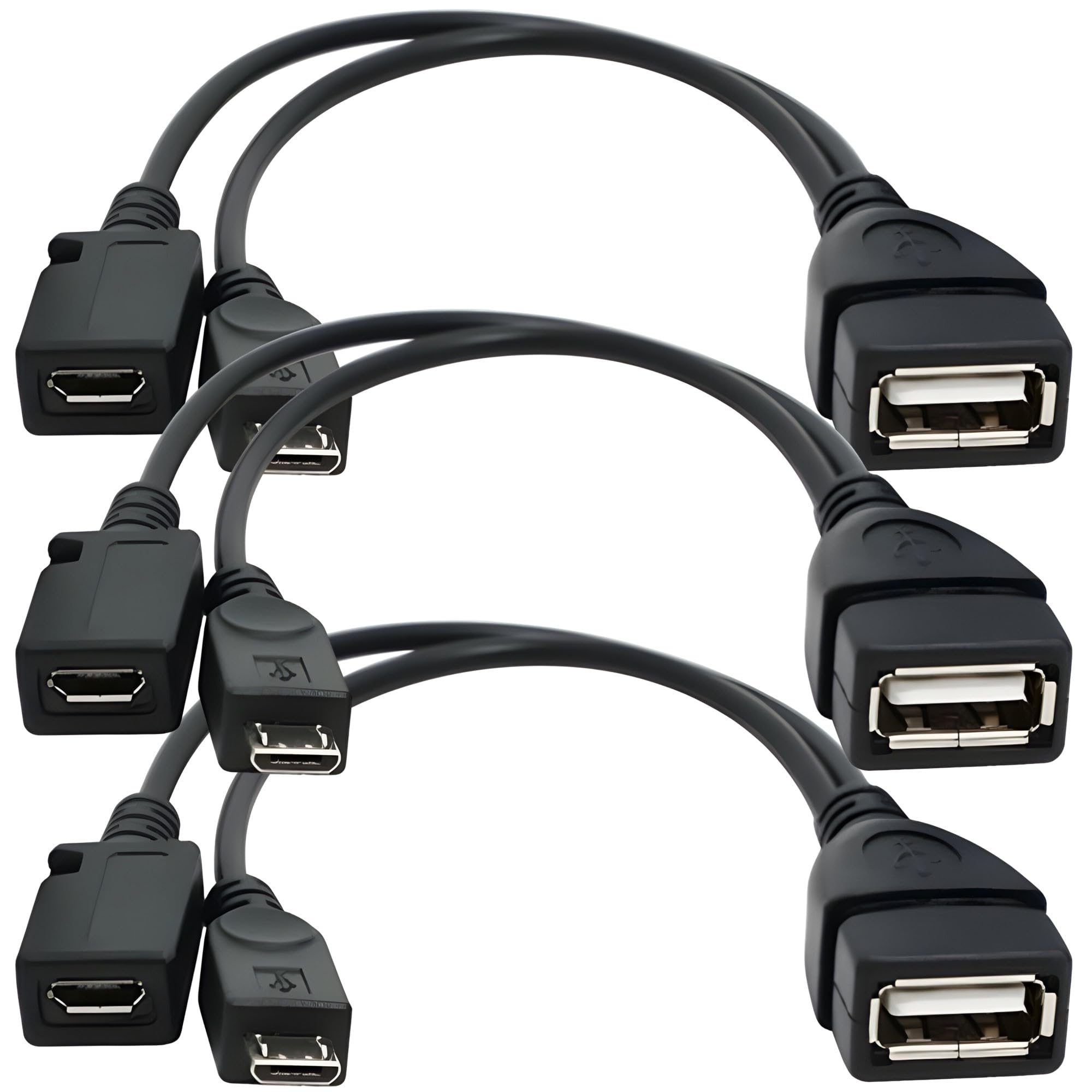 [3 Pack] USB OTG Adapter & Micro USB Cable - Compatible with Fire TV Stick, Streaming Devices, Rii/Logitech Keyboards, Nintendo Switch, SNES/NES Classic - Perfect for Gaming, Media Streaming & Device Charging