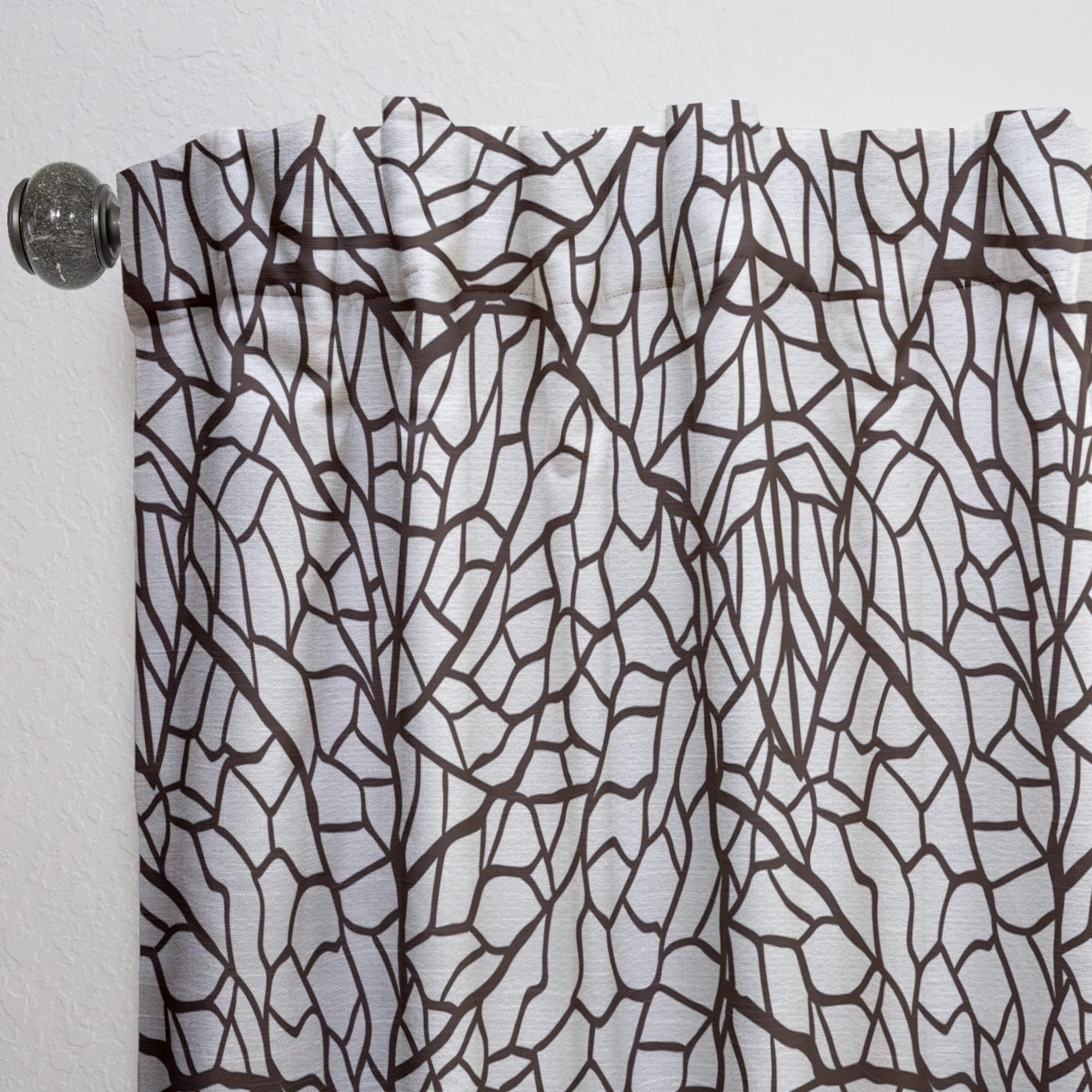 Stylized Leaf Design Thermal Insulated Curtains for Bedroom & Living Room - 52x90 Single Panel Window Drapes - Perfect for Home Decor & Energy Efficiency