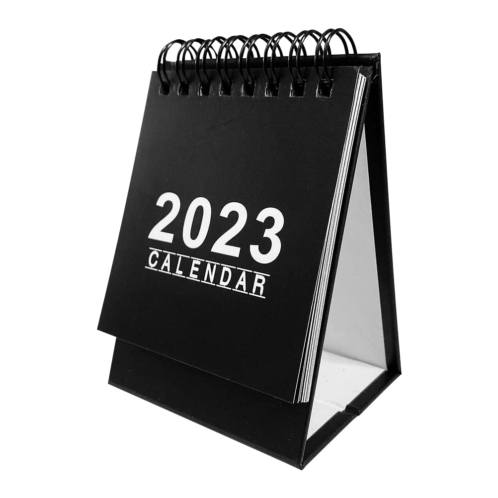 TOYANDONA 2023 Mini Desk Calendar - Standing Flip Calendar for Office, Home, or School - Daily Planner & Organizer (Black) - Perfect for Work, Study, and Personal Scheduling