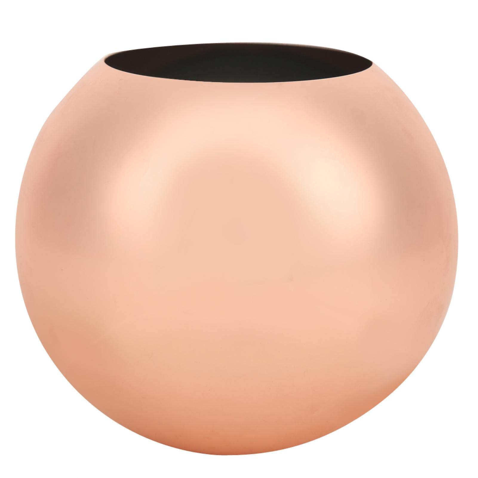 KUIDAMOS Stainless Steel Round Vase - Modern Spherical Flower Vase for Home Decor, Wedding Centerpiece, Office Desk Decor (Rose Gold) | Elegant Floral Arrangement & Tabletop Decoration