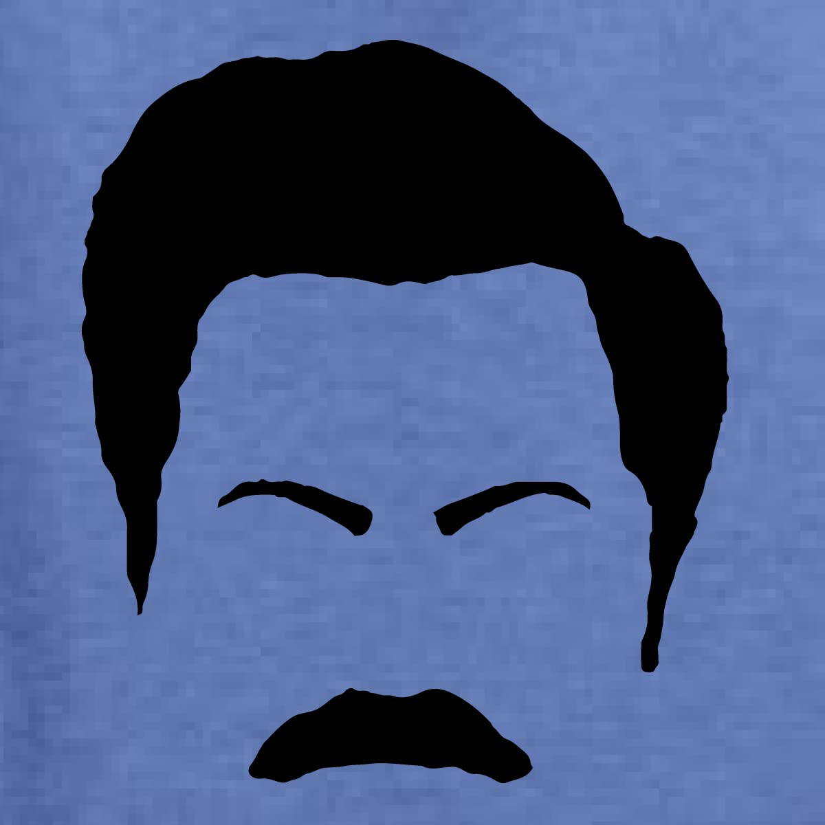 Ron Swanson Mustache Face Silhouette Graphic T-Shirt for Men - Parks and Recreation Pop Culture Fan Tee - Perfect for TV Show Lovers, Comedy Fans & Casual Wear
