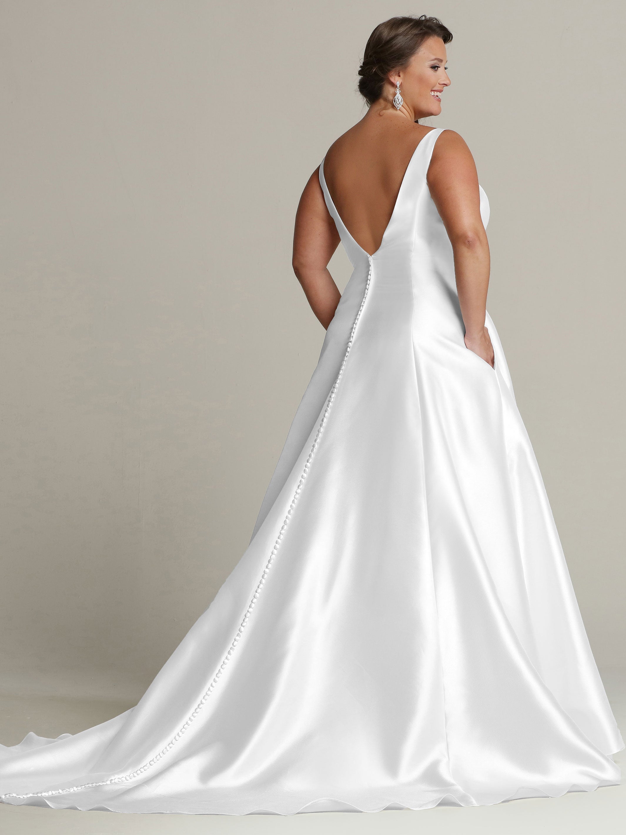 Elegant Maya Mikado A-Line Wedding Dress for Bride - Perfect for Church, Beach, and Garden Ceremonies