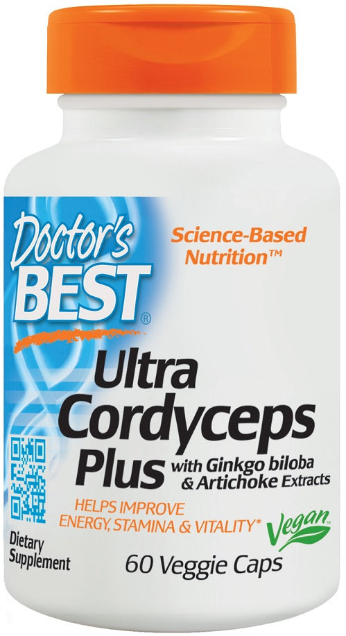Doctor's Best Ultra Cordyceps Plus Supplement - 60 Vegan Capsules for Immune Support & Energy Boost - Ideal for Athletes, Fitness Enthusiasts & Busy Professionals