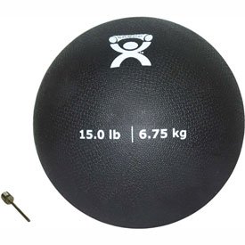 15 lb Soft Pliable Medicine Ball - 9 Inch Black Exercise Ball for Strength Training, CrossFit, Yoga & Home Gym Workouts