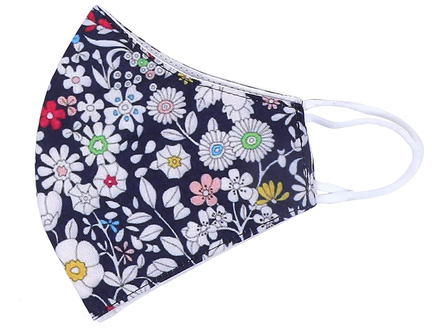 KIDINGTON 6 Pack Reusable Cotton Face Masks for Adults - Adjustable, Washable, Breathable with Floral Design - Perfect for Daily Use, Travel, and Outdoor Activities