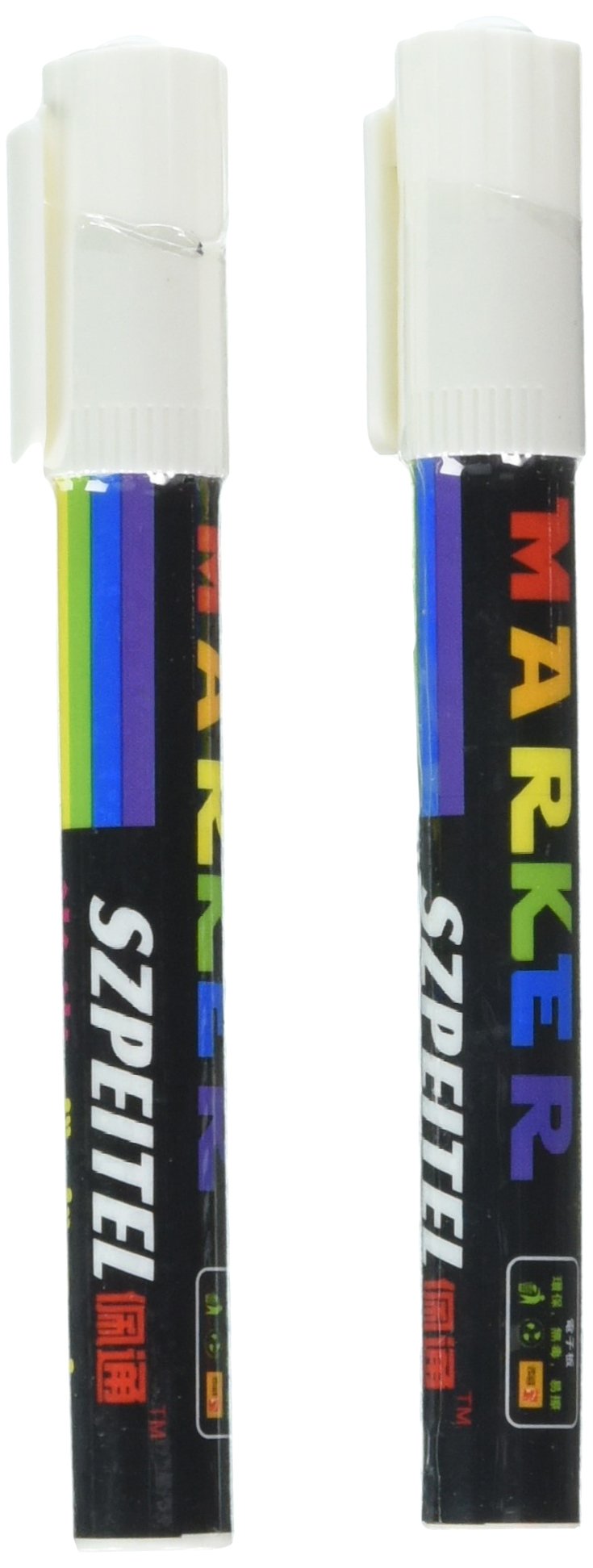 Wrapables White Liquid Chalk Markers - Set of 2 Chalkboard Pens for Writing on Glass, Blackboards, Windows & Mirrors - Perfect for Restaurants, Cafes, Classrooms & DIY Home Decor