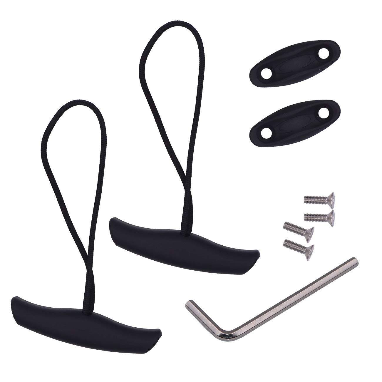 2PCS Kayak Canoe Carry Handle with Cord and Pad Eyes - Heavy Duty T-Handle for Easy Kayak Transport, Kayak Accessories Replacement, Kayak Straps & Ropes - Perfect for Kayaking, Canoeing and Water Sports Adventures