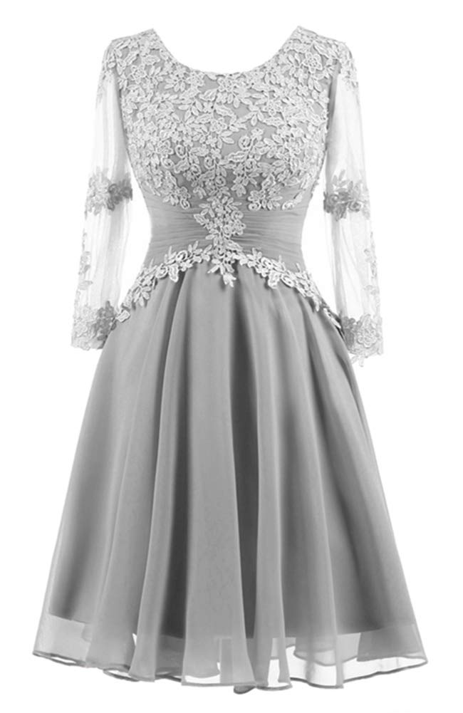 Elegant Tea Length Mother of the Bride Dress - Chiffon Formal Gown with Pleats & Appliques for Weddings, Evening Events & Special Occasions