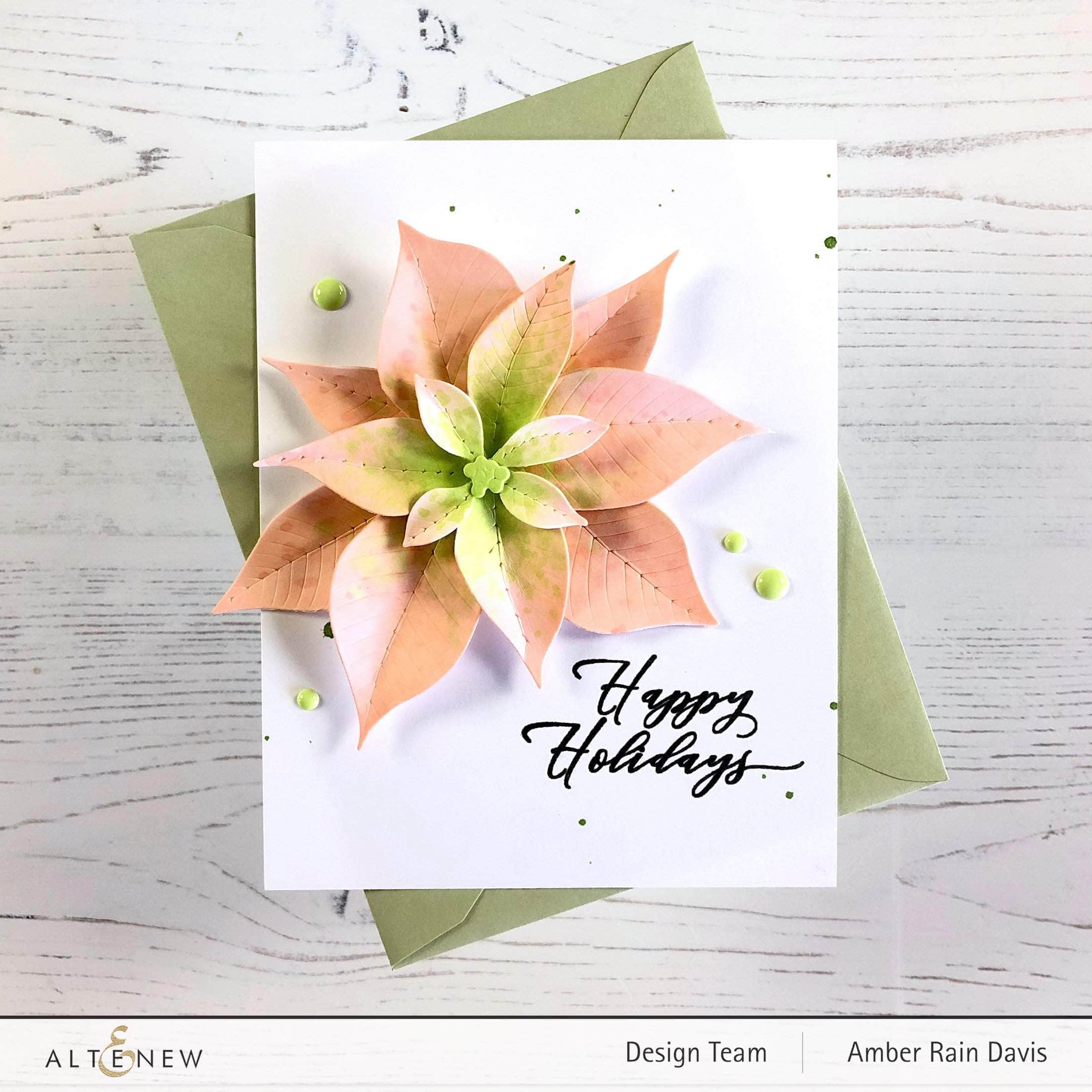 Poinsettia 3D Die Set for Card Making & Scrapbooking - Christmas Holiday DIY Craft Supplies